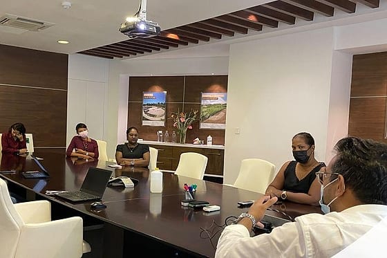 Occupational health review meeting with an employer's management team